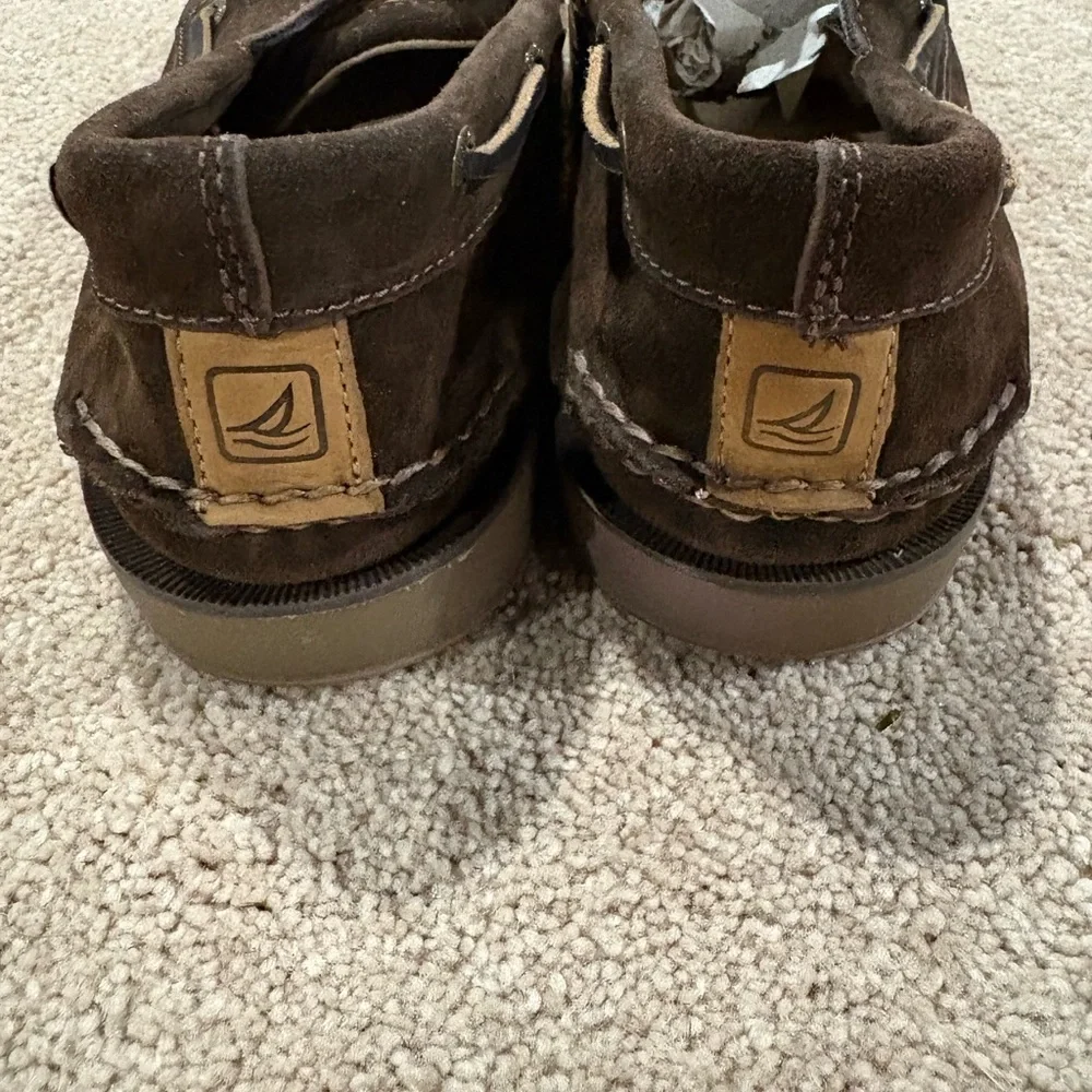 Sperry Men's Bluepoint 2 Eye Dark Brown Suede Boat Shoes